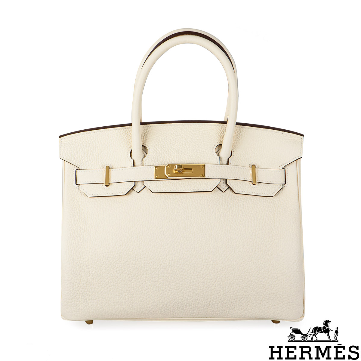 Hermès Birkin 30cm Nata Taurillon Clemence GHW